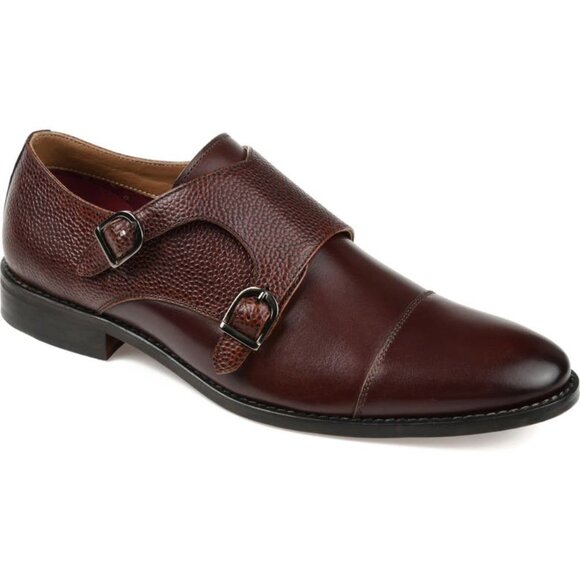 Bashwood Handmade Brown Leather Double Monkstrap Shoes For Men - Picture 3 of 4